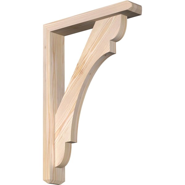 Ekena Millwork Olympic Craftsman Smooth Bracket w/ Offset Brace, Douglas Fir, 3 1/2"W x 18"D x 26"H BKT0402X18X26OLY04SDF - main